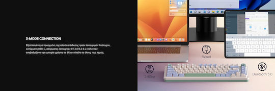 Redragon UCAL K673CPG-RGB PRO Ασύρματο Gaming Μηχανικό Πληκτρολόγιο 75% με LK Red διακόπτες και RGB φωτισμό (Αγγλικό US) Πολύχρωμο