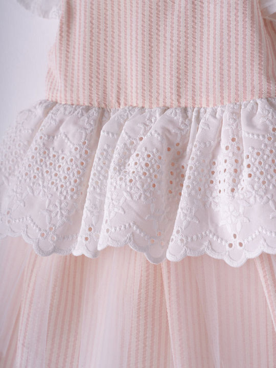 Evita Children's Dress Parrots Tulle White