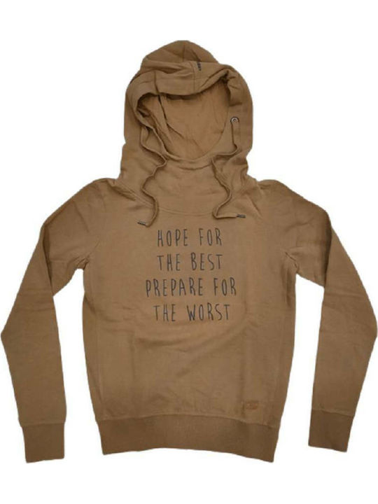 Damen Sweatshirt Kapuzen Braun