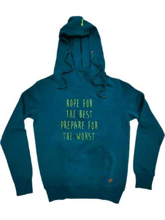 Damen Sweatshirt aus French Terry mit Kapuze Peacock Green