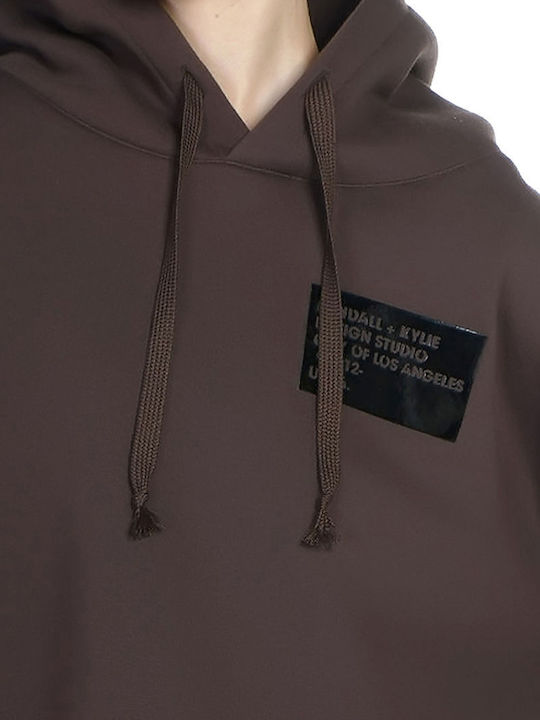 Cropped Women's Sweatshirt Hooded Dark Owk