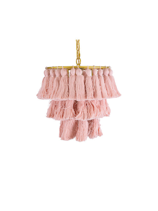 GloboStar Missoula Ceiling Light Pink Boho Grid with E27 Socket 30x40x40cm