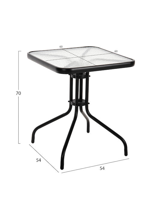 Figo Outdoor Dinner Metal Table Black 60x60x70cm