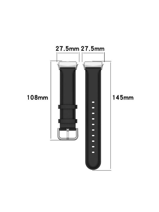 Strap Armband Leder Schwarz (Redmi Uhr 3 Active)