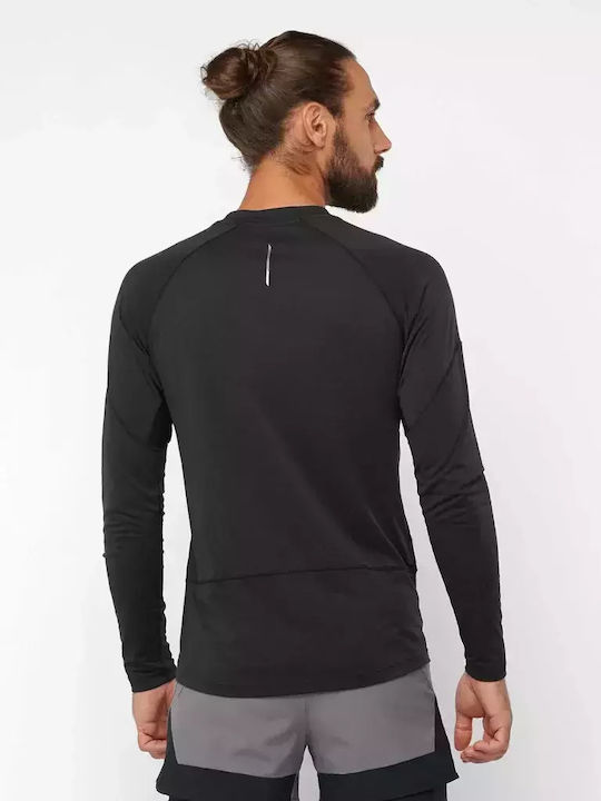 Salomon Cross Men's Athletic Long Sleeve Blouse Black