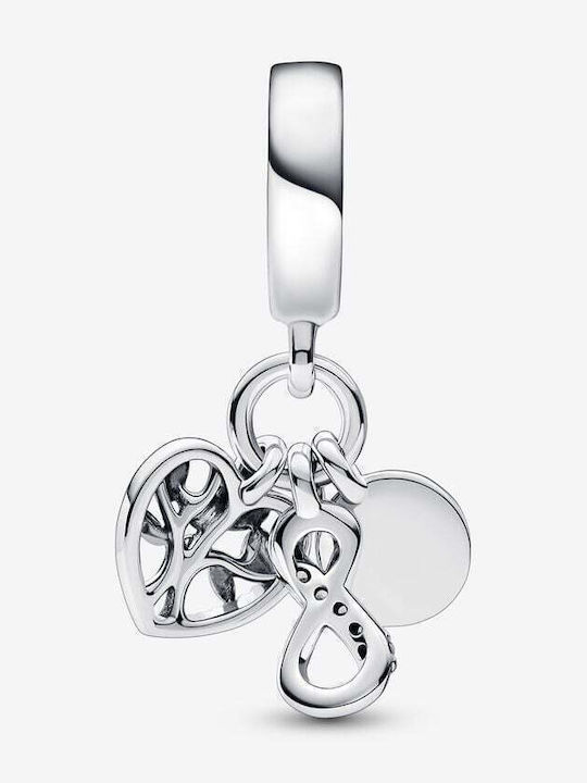 Pandora Family Infinity Triple Dangle Charm από Ασήμι με Ζιργκόν