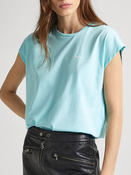 Pepe Jeans E2 Women's T-shirt Aqua Blue