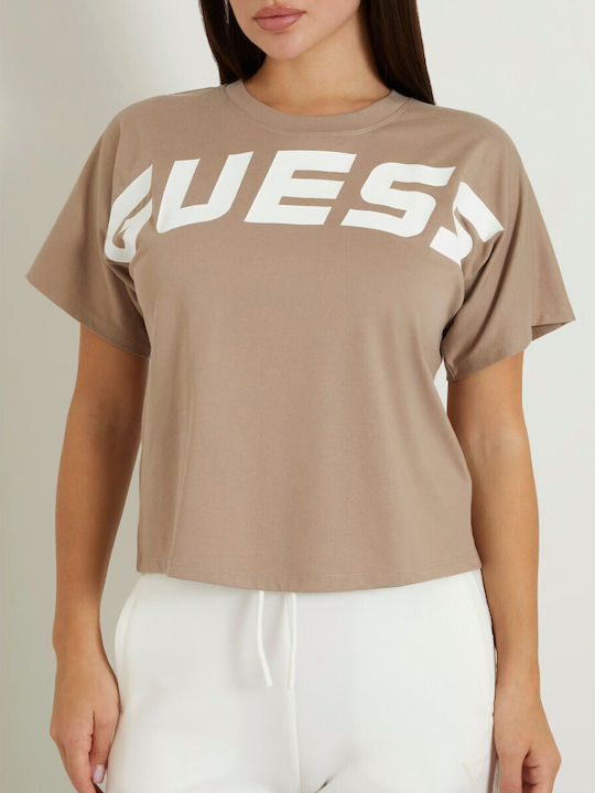 Guess Γυναικείο T-shirt Μπεζ