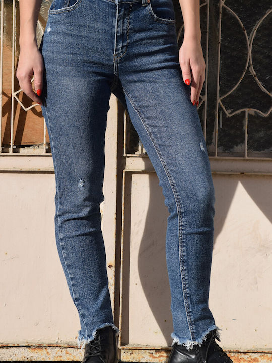 High Rise Women's Blue Jean Pants