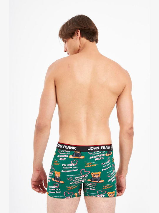 John Frank Digital World Men's Boxer Green with Patterns