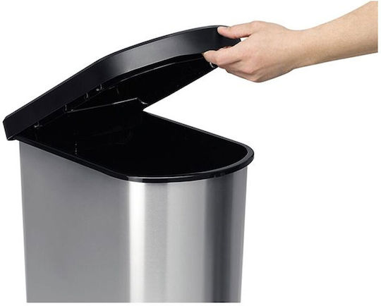 Delta Cleaning Plastic Waste Bin 50lt with Pedal Silver