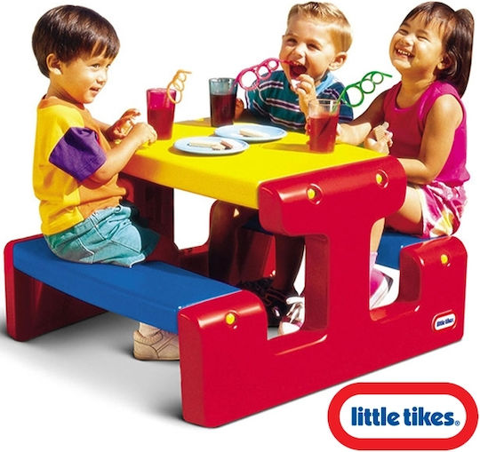 Primary Set Masă cu Scaune pentru Copii din Plastic Roșu Little Tikes