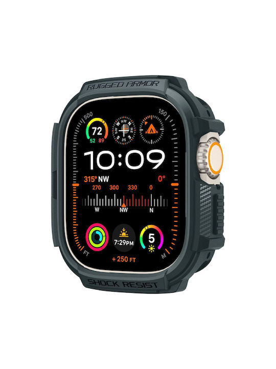 Spigen Rugged Armor Θήκη Σιλικόνης σε Πράσινο χρώμα για το Apple Watch Ultra 1 / 2 Spigen Rugged Armor Θήκη Σιλικόνης σε Πράσινο χρώμα για το Apple Watch Ultra 1 / 2