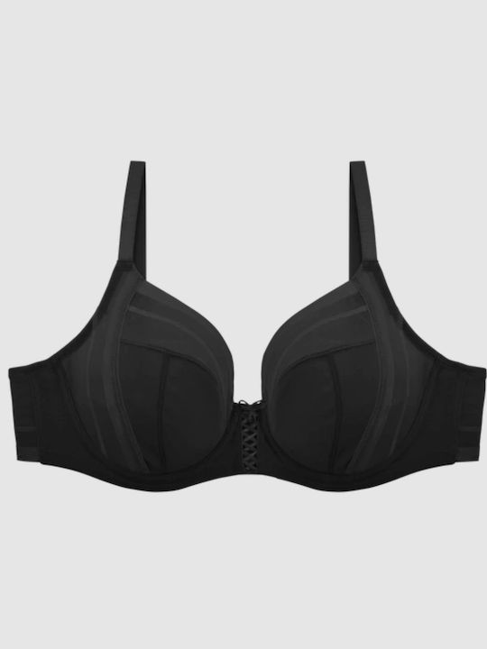 Plunge Plunge Bra without Padding Underwire Black