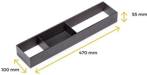 Emuca Tăvi Pentru Tacâmuri De Sertar 10x47cm Gri