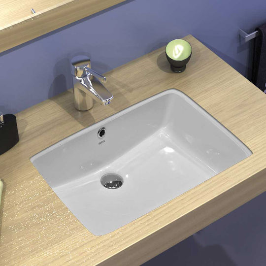 Serel Επικαθήμενος Νιπτήρας Πορσελάνης 56x37.5cm Λευκός