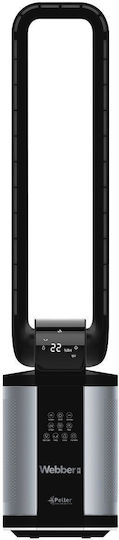 Webber Ανεμιστήρας Χωρίς Πτερύγια 90W με Τηλεχειριστήριο Μαύρος