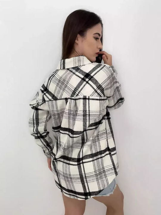 Women's Checked Long Sleeve Shirt ΑΣΠΡΟ