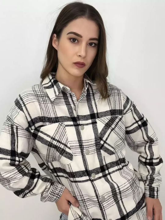 Women's Checked Long Sleeve Shirt ΑΣΠΡΟ