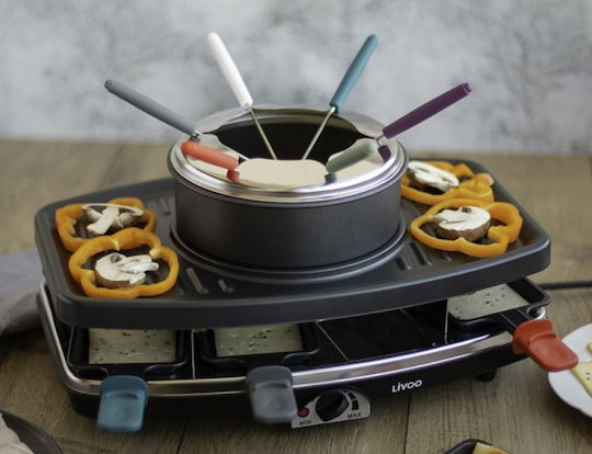 Livoo Fondue-Topf Elektrisch aus Edelstahl Schwarz