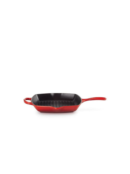 Le Creuset Cerise Grill made of Cast Iron Red-Black 26cm