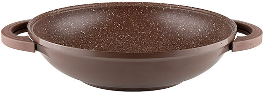 Muhler A Wok Made of Cast Aluminum with Lid with Stone Coating 32cm