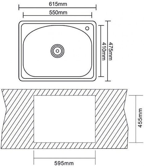 Inter Ceramic Syon Drop-In Inox 62x48см Сребрист
