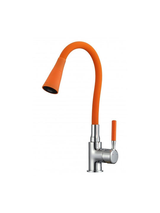 Inter Ceramic Drop-In Мивка Десен Inox със смесител Ш75xД40см Оранжев