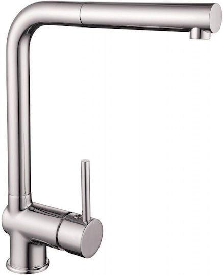 Inter Ceramic Syon Drop-In Кухненски Мивка Inox със Смесител Дължина 62см Ширина 48см Сребрист