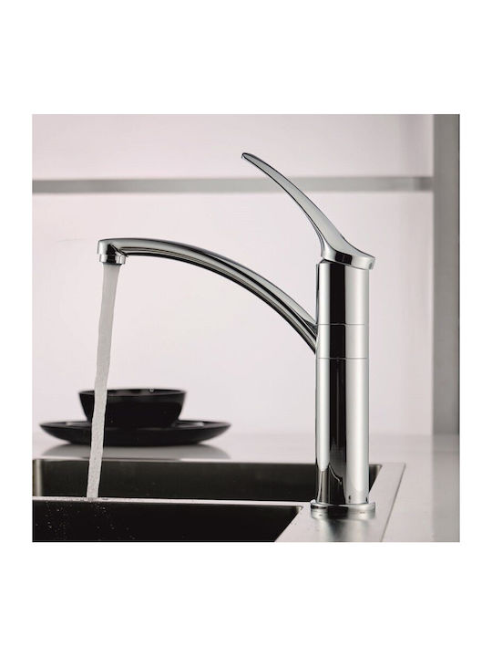Inter Ceramic Drop-In Мивка Десен Inox със смесител Ш75xД40см Сребрист