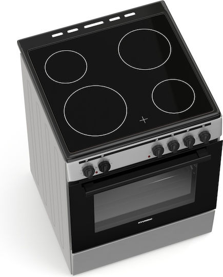 Hyundai Aragaz 69lt cu Plite Ceramice L60cm. Inox