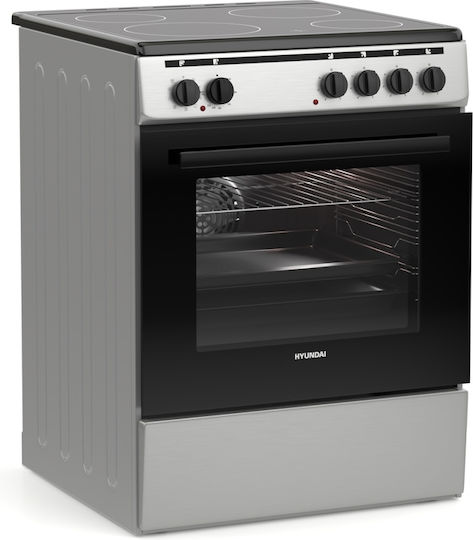 Hyundai Aragaz 69lt cu Plite Ceramice L60cm. Inox