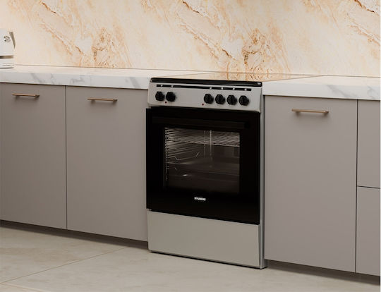 Hyundai Aragaz 69lt cu Plite Ceramice L60cm. Inox