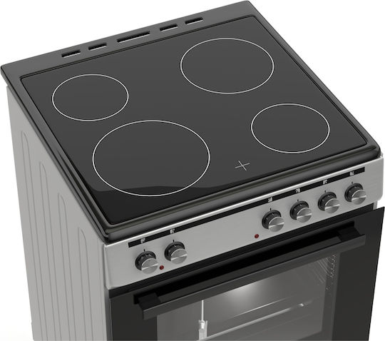 Hyundai Aragaz 69lt cu Plite Ceramice L60cm. Inox