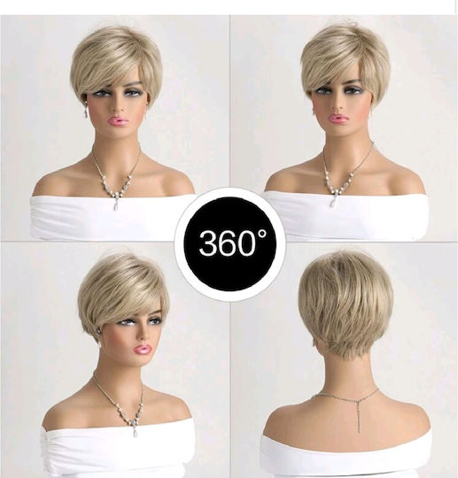 Wig with Synthetic Hair in Blonde Color 25cm