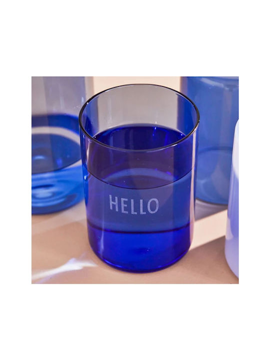 Design Letters Glass Cocktail/Drinking made of Glass in Blue Color 350ml 1pcs