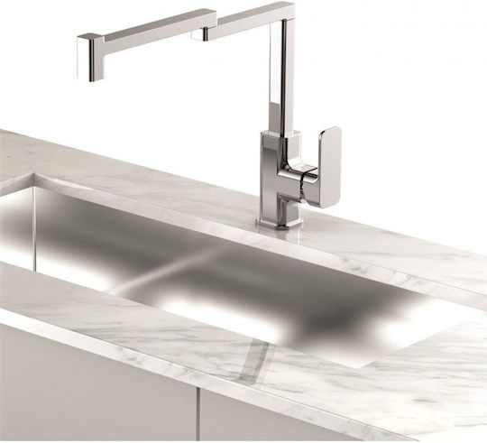 Inter Ceramic Нео Drop-In Кухненски Мивка Inox със Смесител М62xШ48см Сребрист