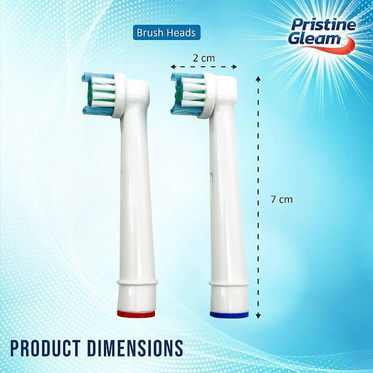 Pristine Gleam Universal Electric Toothbrush Replacement Heads 2pcs