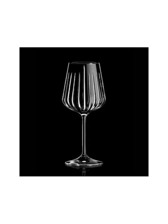 RCR Timeless Glas für Rotwein aus Kristall in Rot Farbe Kelch 510ml 1Stück