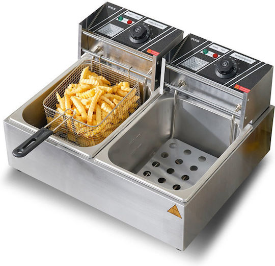 Vevor Electric Fryer Double 5kW Capacity 2x8.6lt