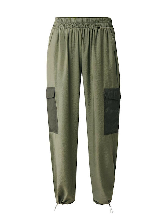 Mexx Women's Fabric Cargo Trousers Green
