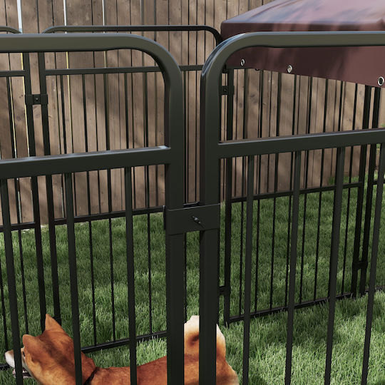 Pawhut Metallic Dog Fencing Accessory 282x121x159cm Brown