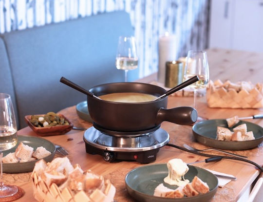Livoo Vas pentru Fondue Electric din Oțel Inoxidabil Maro 1500WW 22x23.5x22buc