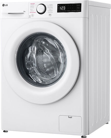 LG Πλυντήριο Ρούχων 9kg με Τεχνολογία Ατμού 1400 Στροφών AI DD F4R3009NSWW