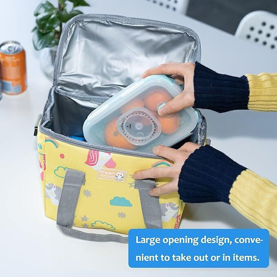 Kinder 000075753 Schulische Isothermische Hand-Lunch-Tasche 6.5Es Gelb Einhörner 21 x 14 x 23cm