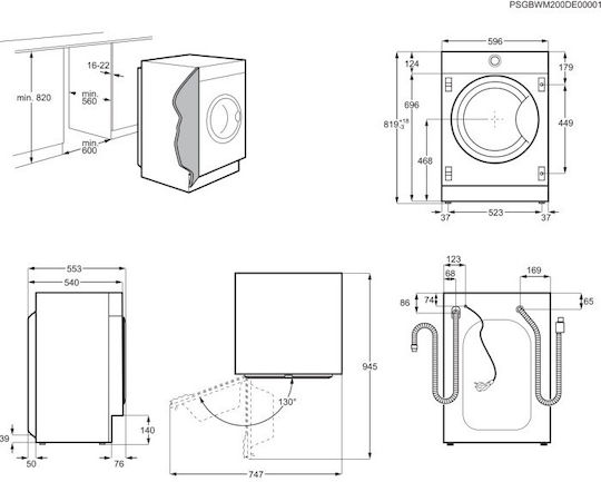 AEG Πλυντήριο Ρούχων 8kg 1400 Στροφών L7FNE48SI