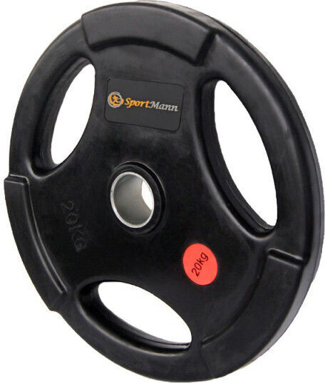 Sportmann Δίσκος Λαστιχένιος 1 x 20kg Φ51mm με Λαβές