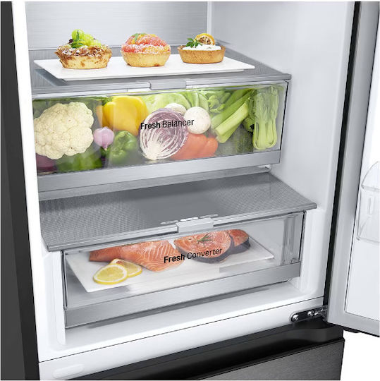 LG Fridge-Freezer 387lt Total NoFrost H203xW59.5xD67.5cm Black GBV7280AEV