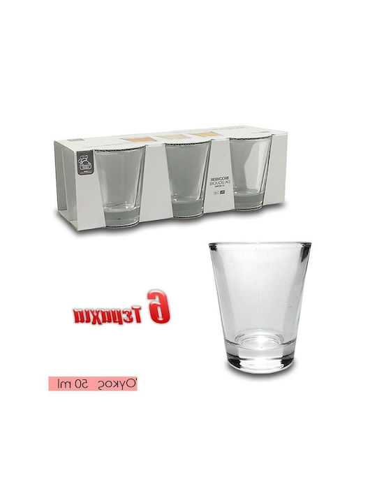 Set Gläser Wasser aus Glas 50ml 6Stück