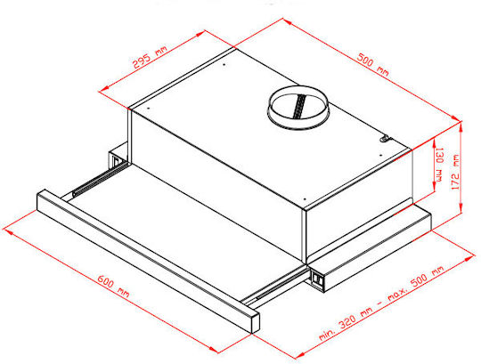 Maidtec Συρόμενος Απορροφητήρας 60cm Inox
